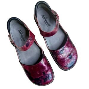 ALEGRIA Women's 40 US 9 KYRA 216 Mary Jane Flat Comfort Leather Shoe Pink Flower